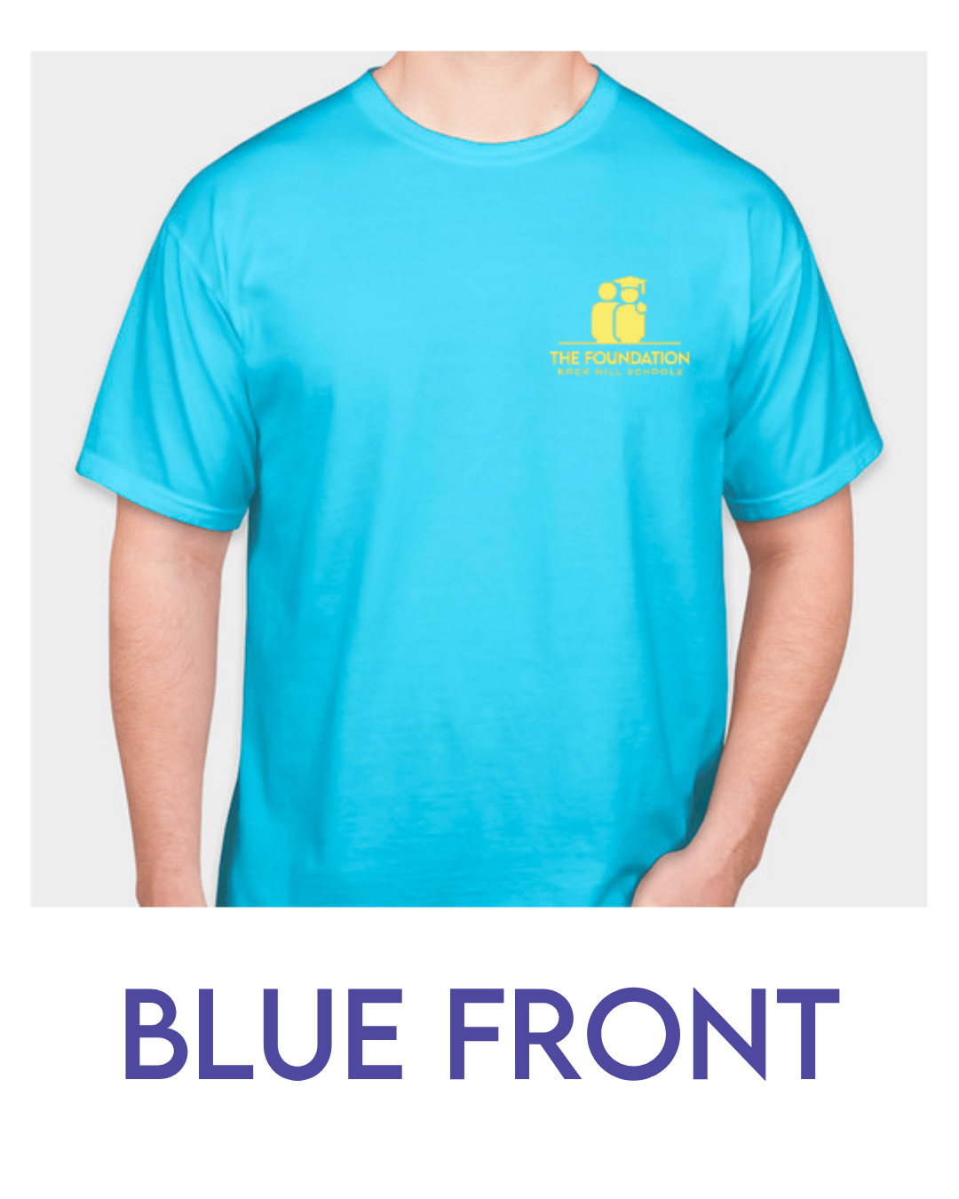 Blue t-shirt, front design