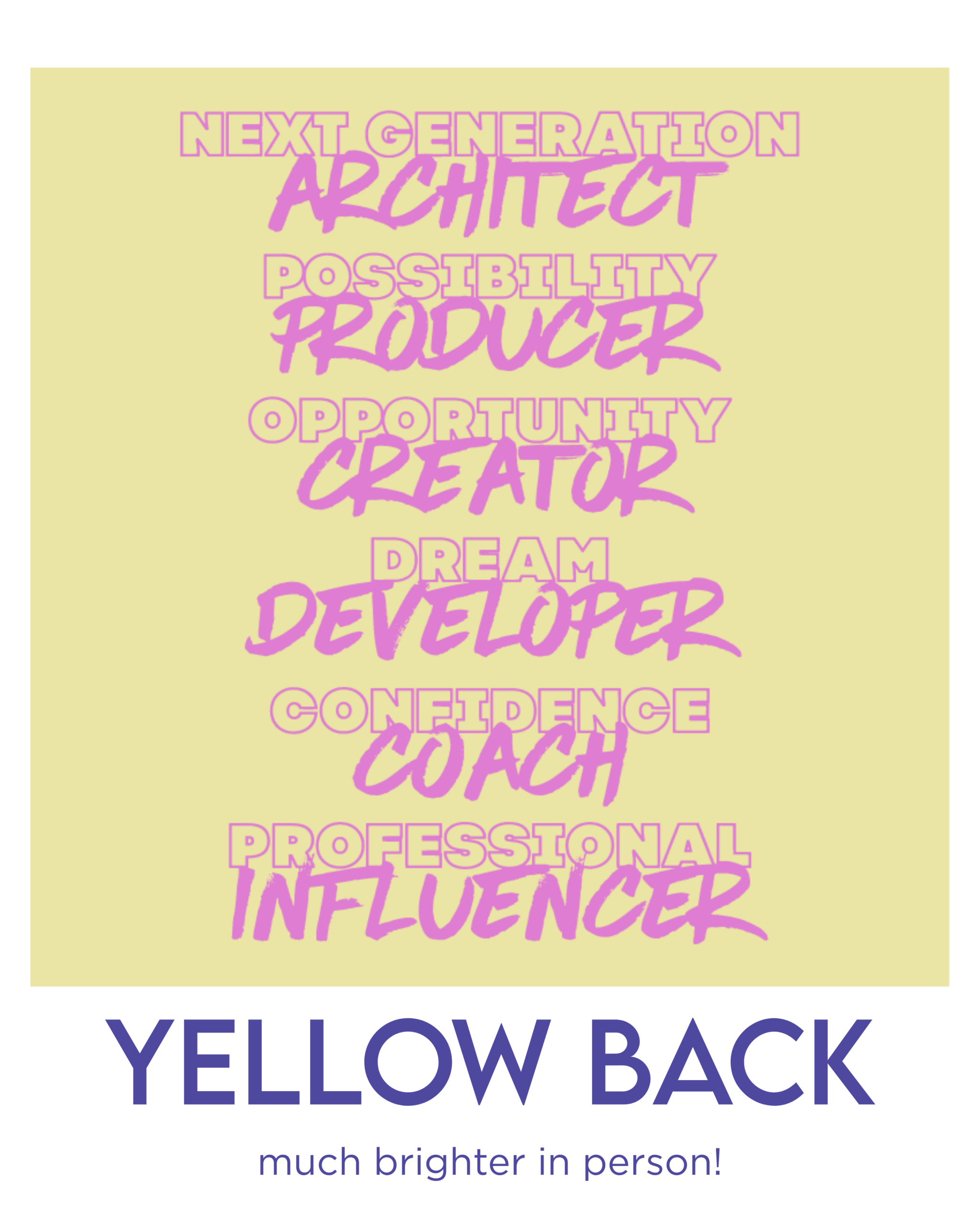 Yellow t-shirt, back design